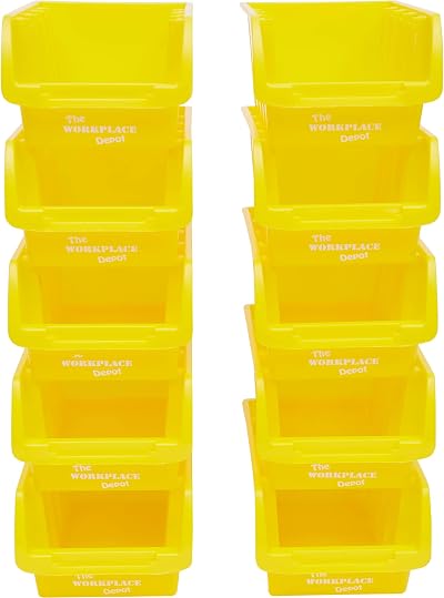 The Workplace Depot Plastic Picking Bins Semi Open Fronted Stackable Yellow