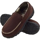 Lulex Mens Slippers Moccasins for Mens Memory Foam House Slippers Indoor Outdoor House Shoes