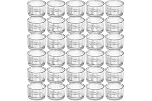 30 Clear Thick Glass Tea Light Holder Decoration Candlestick for Wedding Party Shower Bridal Table Centerpiece Home Restauran