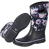 WTW Mid Calf Rain Boots for Women - Waterproof Insulated Neoprene Mud Boots Outdoor Hunting Garden Boots
