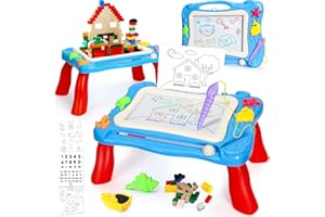 TOY Life Magnetic Drawing Board for Toddlers 1-3 Magnetic Doodle Board for Toddlers Drawing Table for Kids with Toy Building Blocks Doodle Board for Toys for Kids Gifts for Toddler