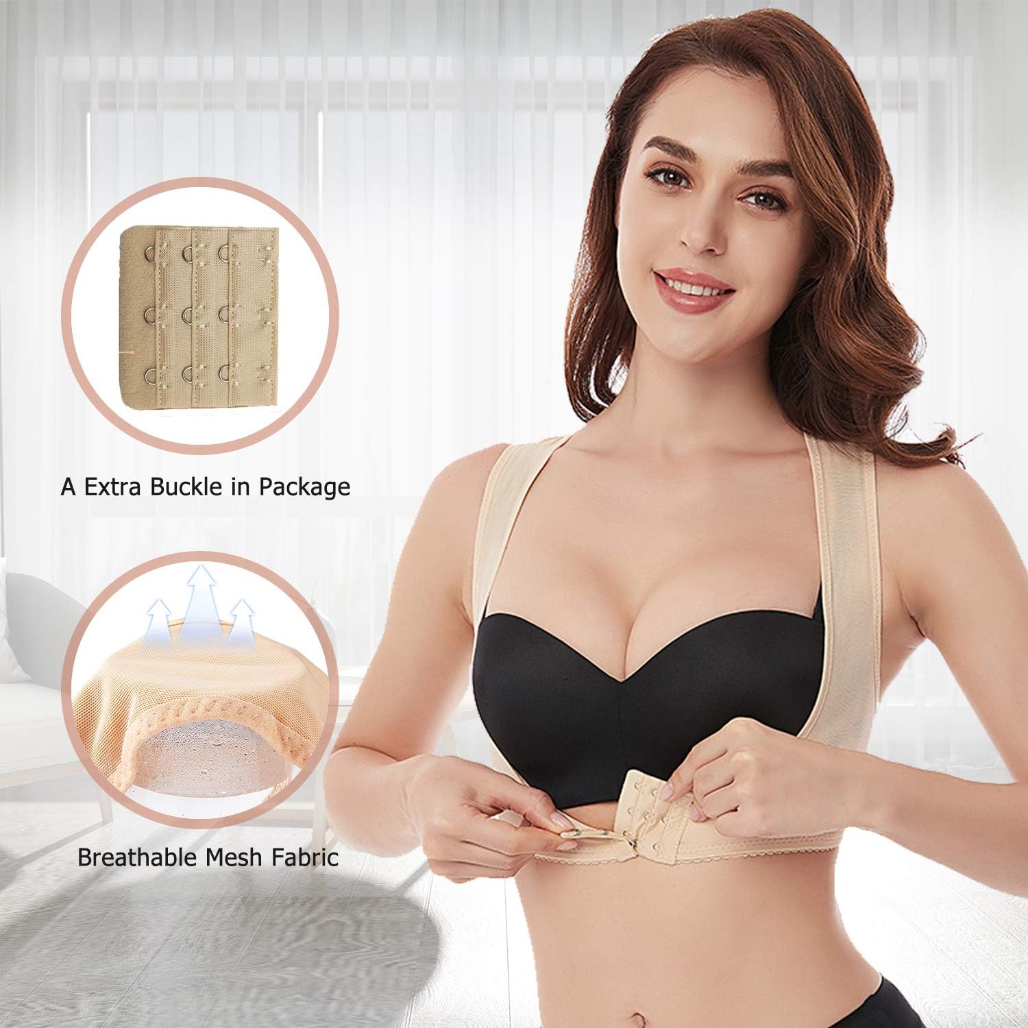 Werena Chest Brace Up for Women Posture Corrector Shapewear Tops Back Brace Support Bra Shaper X-Strap Vest at  Women’s Clothing store
