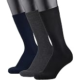COTTON DAY Mens Combed Cotton Dress Socks Seamless Toe Black Gray Navy Blue | Nature, Soft, Breathable, Combed Cotton Oeko-Tex Standard 100 Certified, Latex Free, Reinforced Heel and Toe 3 Pack
