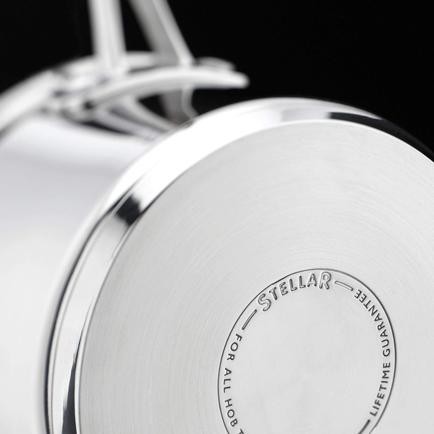 Stellar Profile Set of 3 Stainless Steel Draining Pans 16cm, 18cm x 20cm Saucepans with Large Lip and Strainer Lids, Induction Ready - Image 4