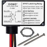 AC/DC 24V SPST 20Amp 250Vac/30Vdc Latching Relay Module, Plastic Enclosure Wired, OONO F-1060