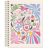 OSLYSOF Nurse Spiral Notebook, Nurse Appreciation Gifts Notebook, Nurses Week Day Notebooks for Note Taking, Groovy Boho Floral Nursing Journal, 5.5x8.3 Inch with 164 Pages