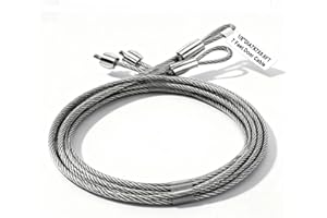 Heavy Duty Garage Door Torsion Spring Cables, 8.6 ft x 1/8" Spring Wire Rope, Galvanized Spring Cable Replacement, Fits 7ft G