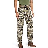 TWCHAS Men’s Tactical Pants, 8 Pockets, Double-Layered Knees, CVC Twill Combat Cargo Pants for Work Hiking Performance