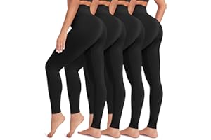 VALANDY Creamlush 4 Pack Leggings for Women-High Waisted Ultra Soft Stretchy Yoga Lounge Pants
