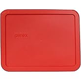 Pyrex Red 6-cup Rectangular Plastic Cover 7211-pc by Pyrex