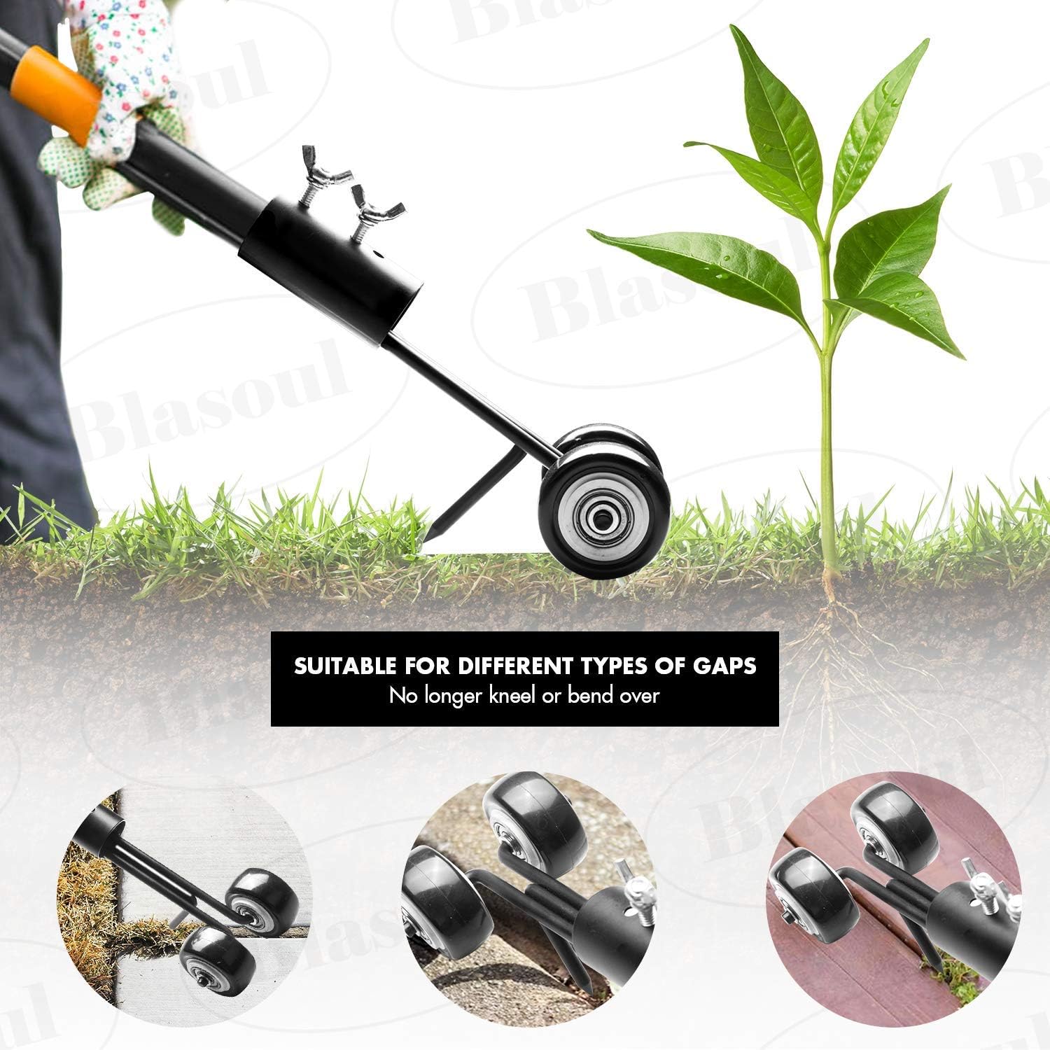 Blasoul Stand Up Weeder and Weed Puller Rolling Weeding Manual Weeder Hand Tool Stainless Steel and High Strength Foot Pedal Weed Puller (1 Pack) : Garden & Outdoor