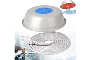 LIEBERWELL 500W Floating Pond Heater, Thermostatic Control Outdoor Stock Tank De-Icer with 10FT Power Cord, Durable Cast Aluminum Chicken Water Heater for Livestock Poultry, Cows, Horse, Sheep Drinking