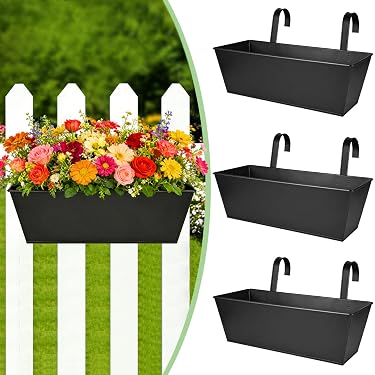 SPORTARC Lot 14 Pots Fleurs Suspendus Plastique – Paniers Balcon Décoration Intérieur Extérieur, Crochets Amovibles