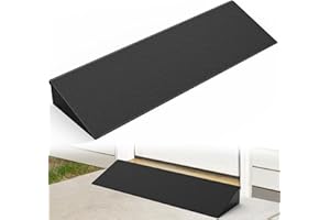 Nilight 1.6" Rise Threshold Ramp for Doorways, 19.7" Wide Low Profile Rubber Smooth Access Door Ramp for Doorway, Curb, Home Steps, Bathroom