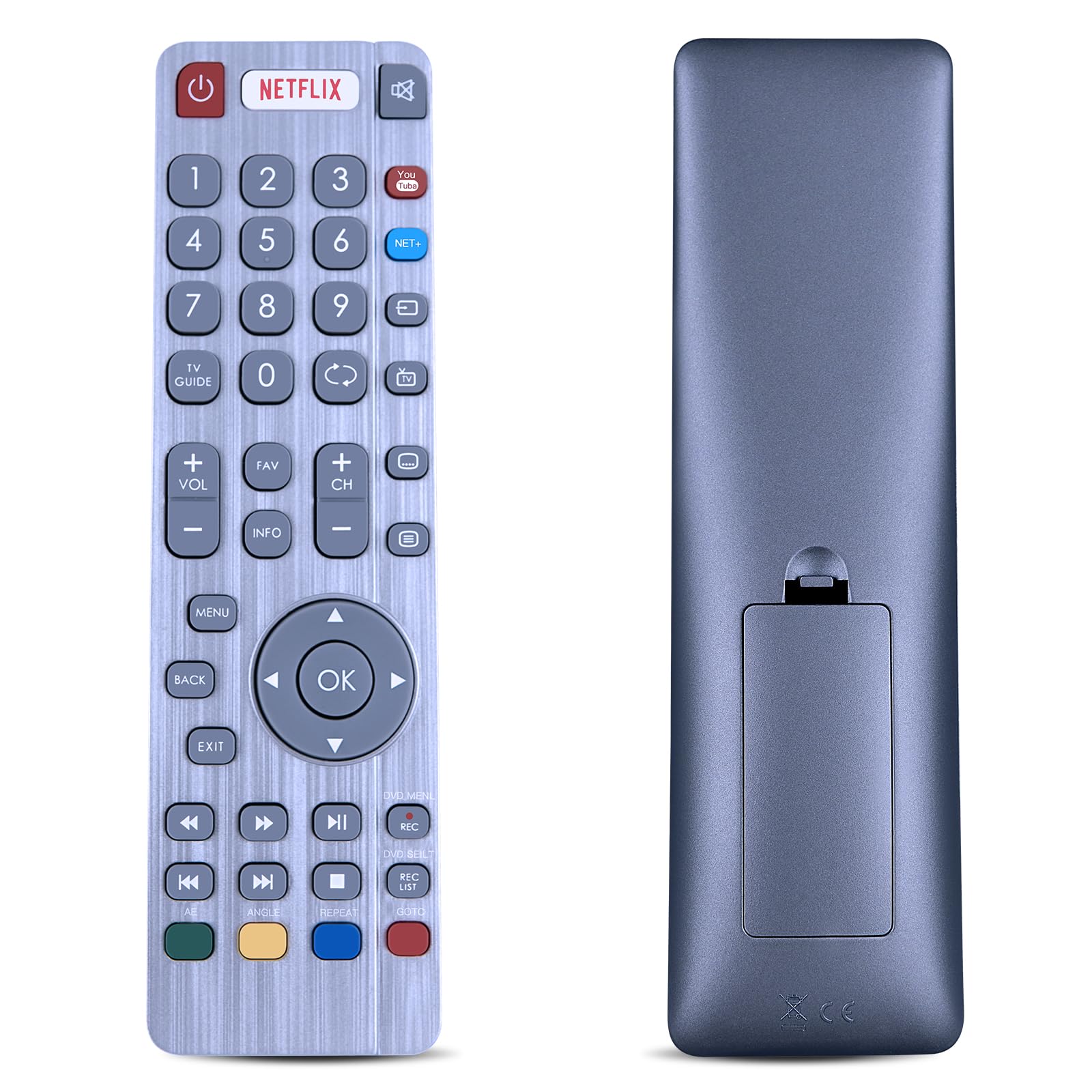 TCNOUMT Generic Replacement RF Remote Control Compatible for Sharp Smart TVs, 2 Channel Shortcuts Key