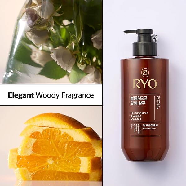 RYO STRENGTHEN & VOLUME SHAMPOO WITH KOREAN GINSENG & CAFFEINE – VOLUMIZING AND REVITALIZING FOR FINE HAIR, ANTI LOSS CARE, STRENGTHENING HAIR ROOTS, 16 FL OZ.