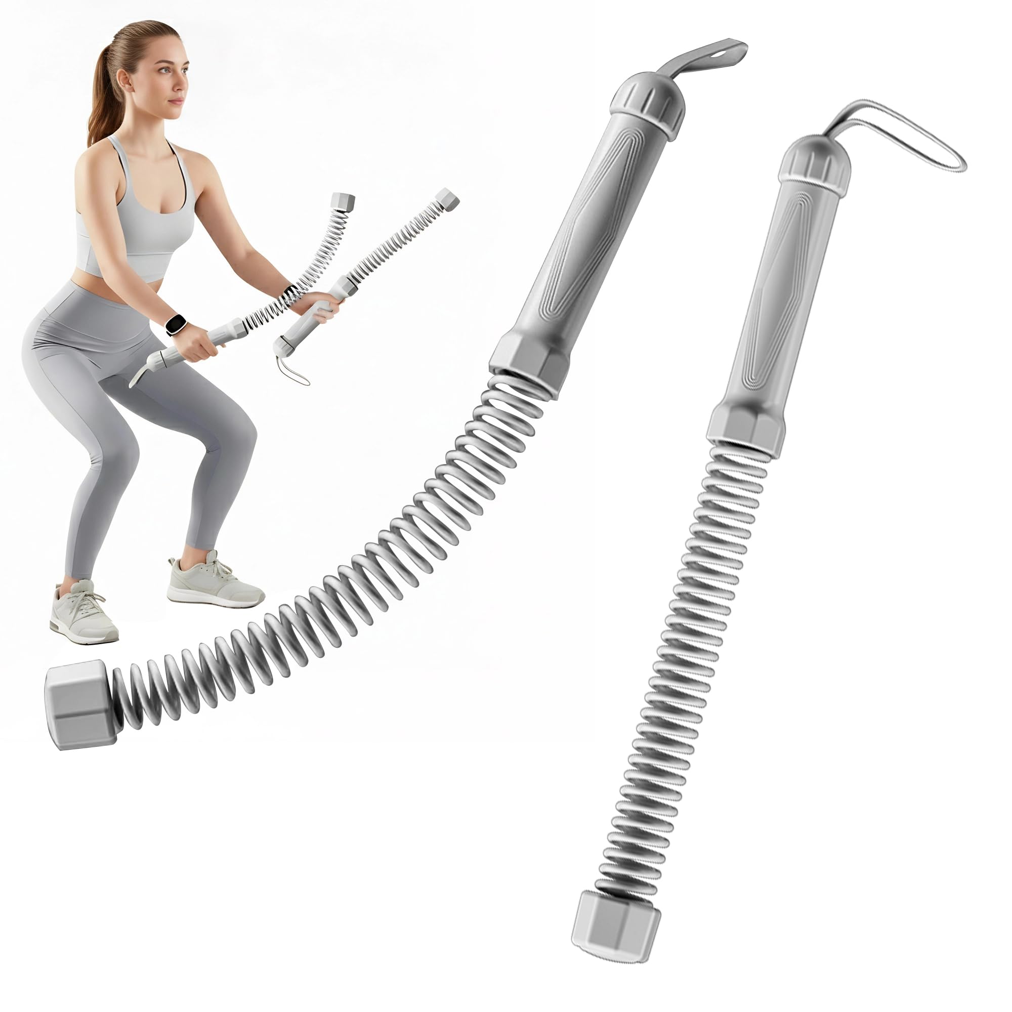 Photo 1 of 2PCS Weighted Ropeless Battle Ropes, 3.5 lbs in total, Heavy Duty Workout Rope for Home Gym with Training Poster, Portable Workout Rope for Strength Training, HIIT, Cardio, Non-Slip Grip, Fitness Equipment for Men & Women