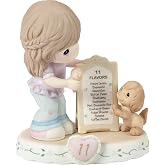 Precious Moments, Growing In Grace, Age 11, Bisque Porcelain Figurine, Brunette Girl, 154038B