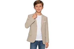 Boys Suits Blazer Linen Suit Jackets for Boy Sport Coat Casual 2 Buttons Kids Blazer for Boys Formal Jacket for School