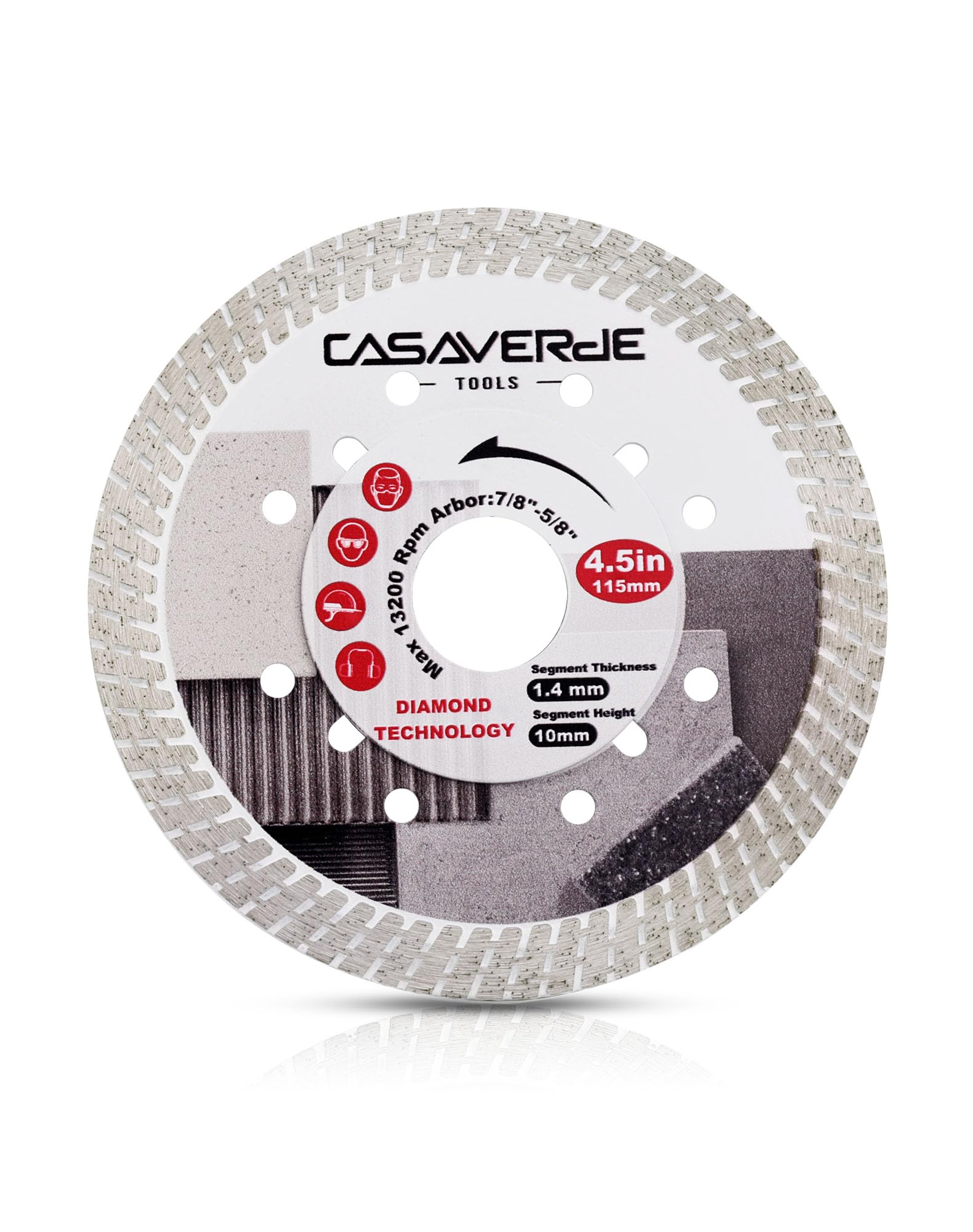 Casaverde 115mm Diamond Cutting Disc, Super Thin Porcelain & Ceramic Cutting Disc, Ideal for Granite, Marble, Concrete & Tiles