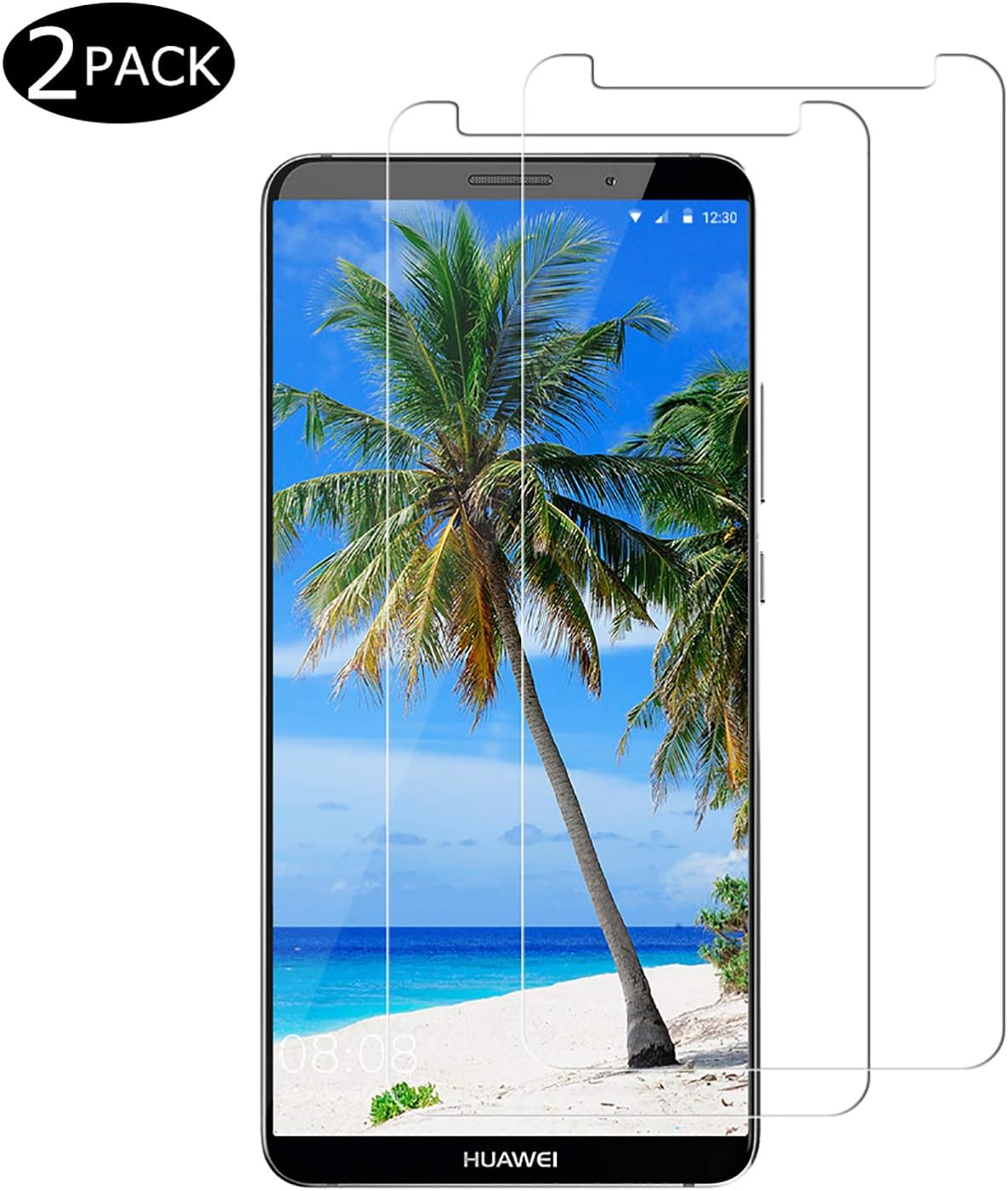Miuphro Compatible for Huawei Mate 10 Pro Tempered Glass, [2 Pack] Ultra Thin Screen Protector, 9H Hardness, Anti-Scratch, Bubble Free, Anti-Oil, Anti-Fingerprint
