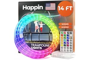 Happin LED Trampoline Lights with Remote Control, 16 Colors and 4 Modes, Waterproof Lights for Trampoline for Fun Outdoor Play and Night Lighting, Trampoline Accessories Set