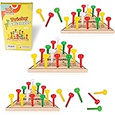 3 Pack - Wooden Triangle Peg Board Game - Retro Mini Travel Game