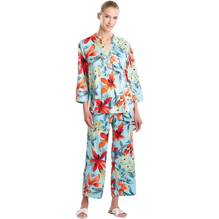 TROPICAL BREEZE - SATIN Long Sleeve PJ Length 25
