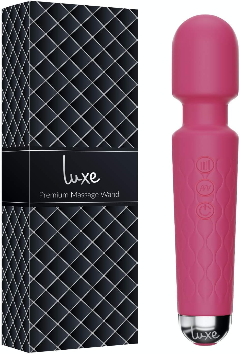 Full Body Wireless Wand Massager by Luxe Products, Waterproof Handheld Electric Massage with Skin Soft Silicone, Rechargeable