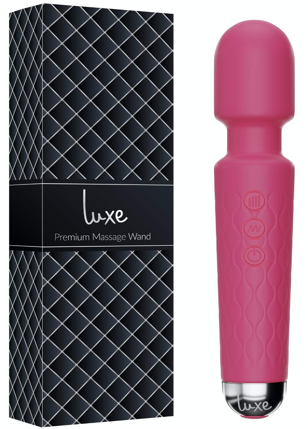 Full Body Wireless Wand Massager by Luxe Products, Waterproof Handheld Electric Massage with Skin Soft Silicone, Rechargeable, Portable Massage Anywhere, Ultimate All-Over Body Massage