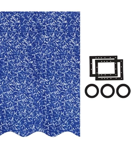 16' Round Overlap Pool Liner - 25 Gauge Heavy Duty Vinyl For Above Ground Pools, Fits Up To 54" Wall Height