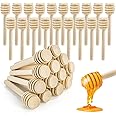 Lawei 100 Pack Mini Wooden Honey Dipper Sticks - 3 Inch Honey Dippers Server for Honey Dispense Drizzle Honey and Wedding Par