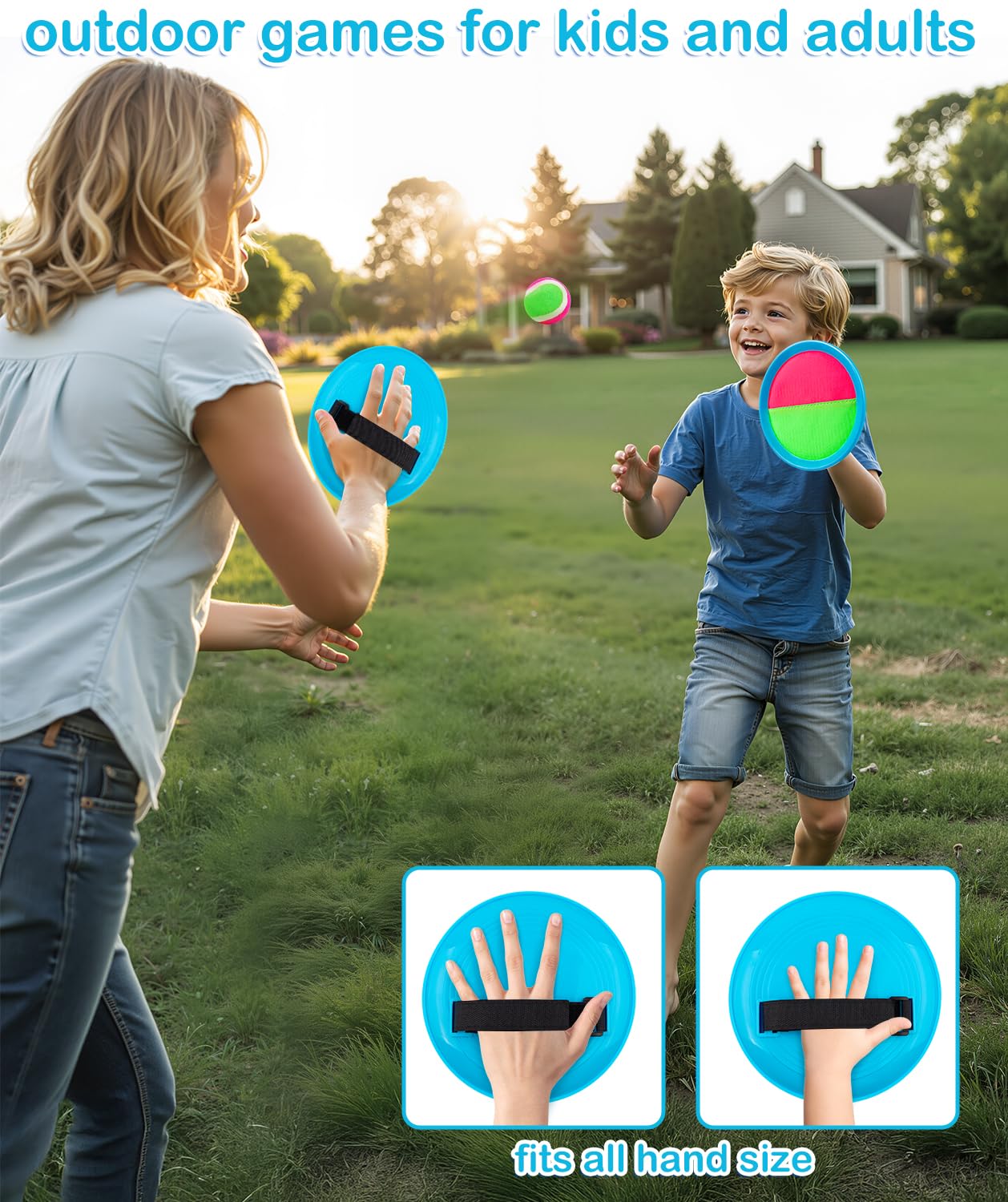 Qrooper Kids Toys Toss and Catch Game Set Yard Camping Outdoor Games for Kids Ages 2-4 4-8 8-12, Outside Beach Pool Toys for 3 4 5 6 7 8 Year Old Boys Girls Birthday Gift Family Vacation Essentials