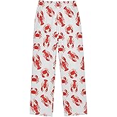 ALAZA Red Lobster on White Pajama Lounge Pants Long Sleep Pajama Bottoms with Pockets