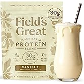 Field's Great All-in-One Plant-Based Vanilla Protein Shake Powder – Healthy Aging, 30g Protein, 5g Fiber + Probiotics, Gut-Friendly, Blood Sugar & Muscle Support, Vegan Meal Replacement, GLP1, 23oz