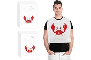 Nonley Disposable Crab Bibs - 50/100/200 Pcs Funny Plastic Adult Bibs for Crawfish Seafood Boil Party Restaurants Supplies