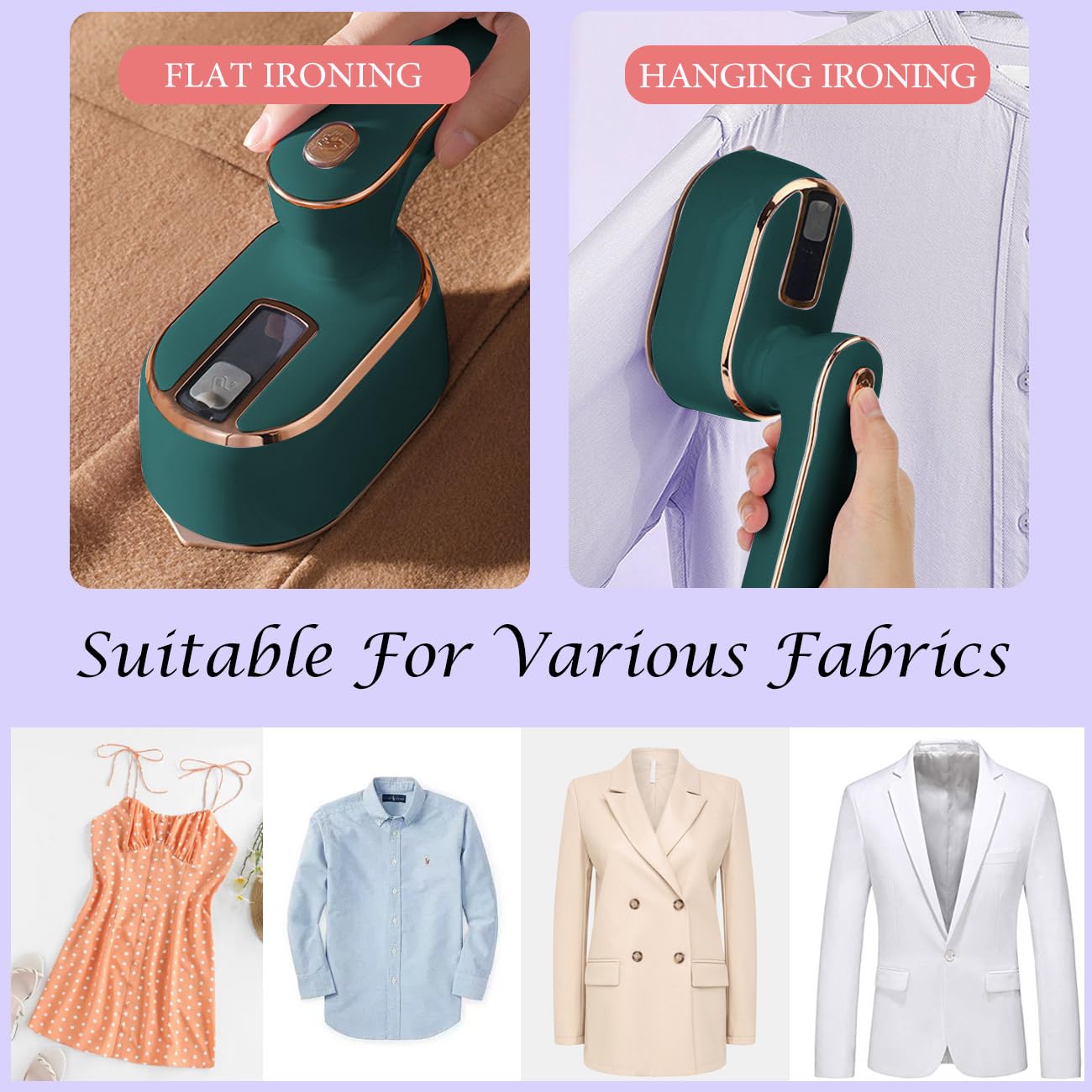 Travel Steamer Mini Iron for Clothes: portable mini steam iron handheld clothing steamers travel size small hand held garment steam plancha a de vapor para ropa portatil travel dorm essentials