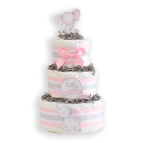 elephant baby shower diaper cake