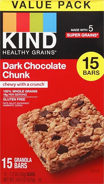 KIND, GRANOLA BARS DARK CHOCOLATE CHUNK VALUE PACK 15 COUNT, 18 OUNCE