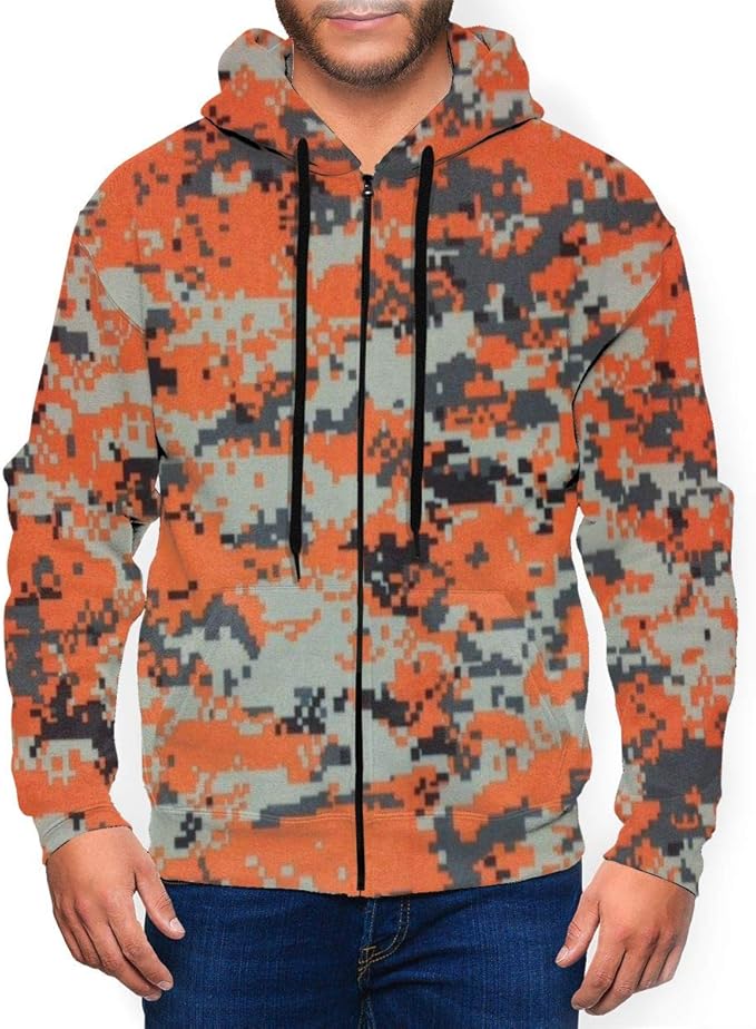 lightly Long Sleeve Hooded Sweatshirt Orange Camo Fashion Hoodies for Men 3XL Amazon.ca