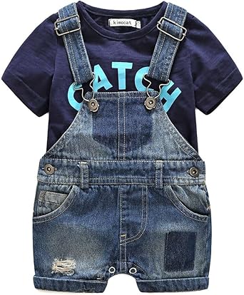 baby boy denim overall shorts