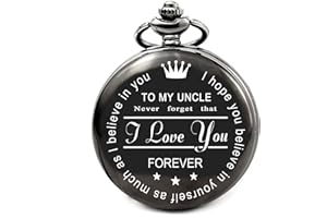 LEVONTA Men Gifts for Birthday Anniversary Valentines Day Graduation Fathers Day Christmas, Personalized Pocket Watch for Him