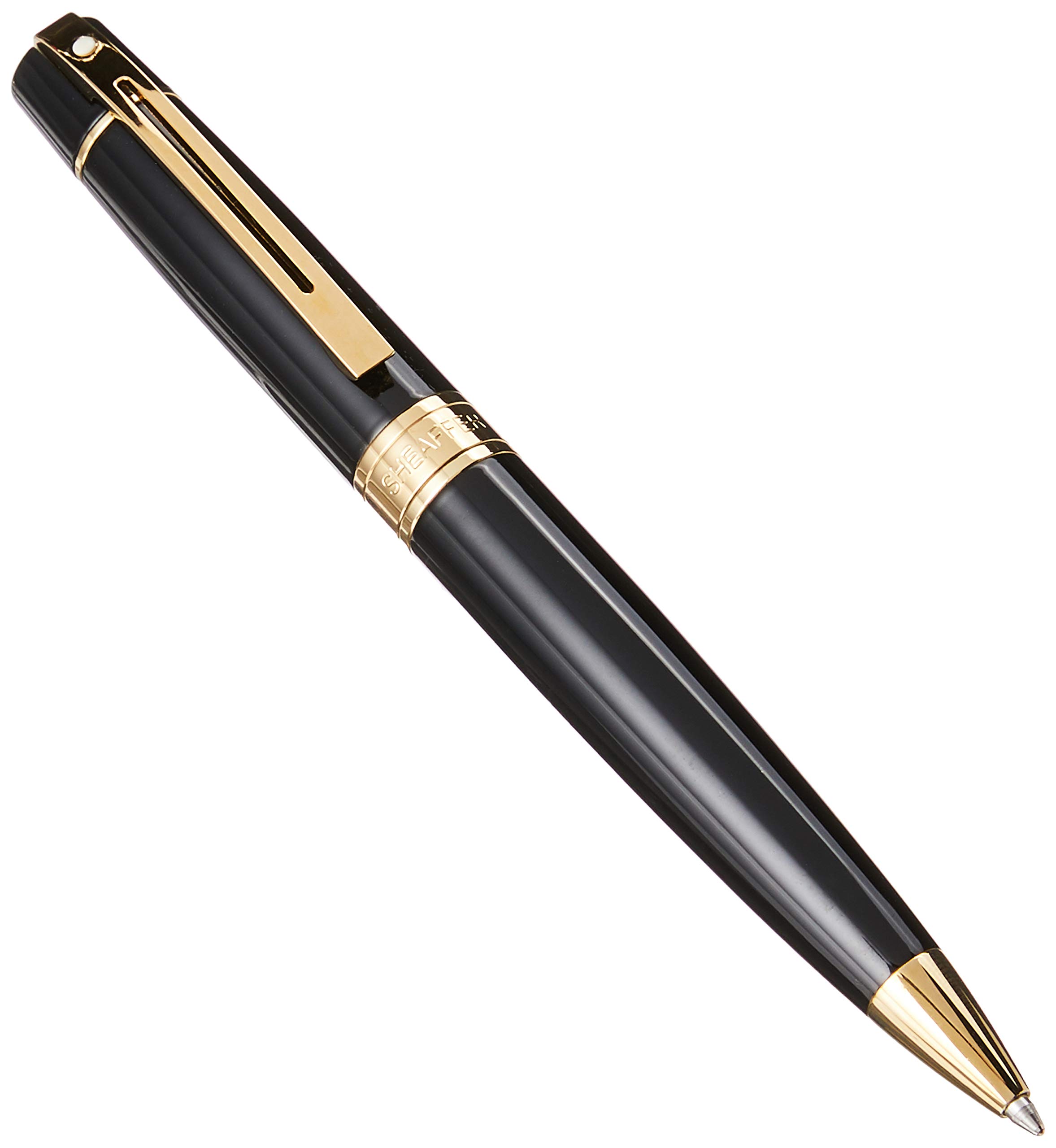Sheaffer 300 - Refillable ballpoint pen, glossy black, gold tone trim — image 1