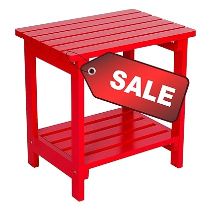 Efd 2 Tier Patio Table Small Patio Side Table Square Red Wooden