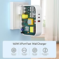Mac Book Pro Charger, 160W 3-Port GaN Wall Charger