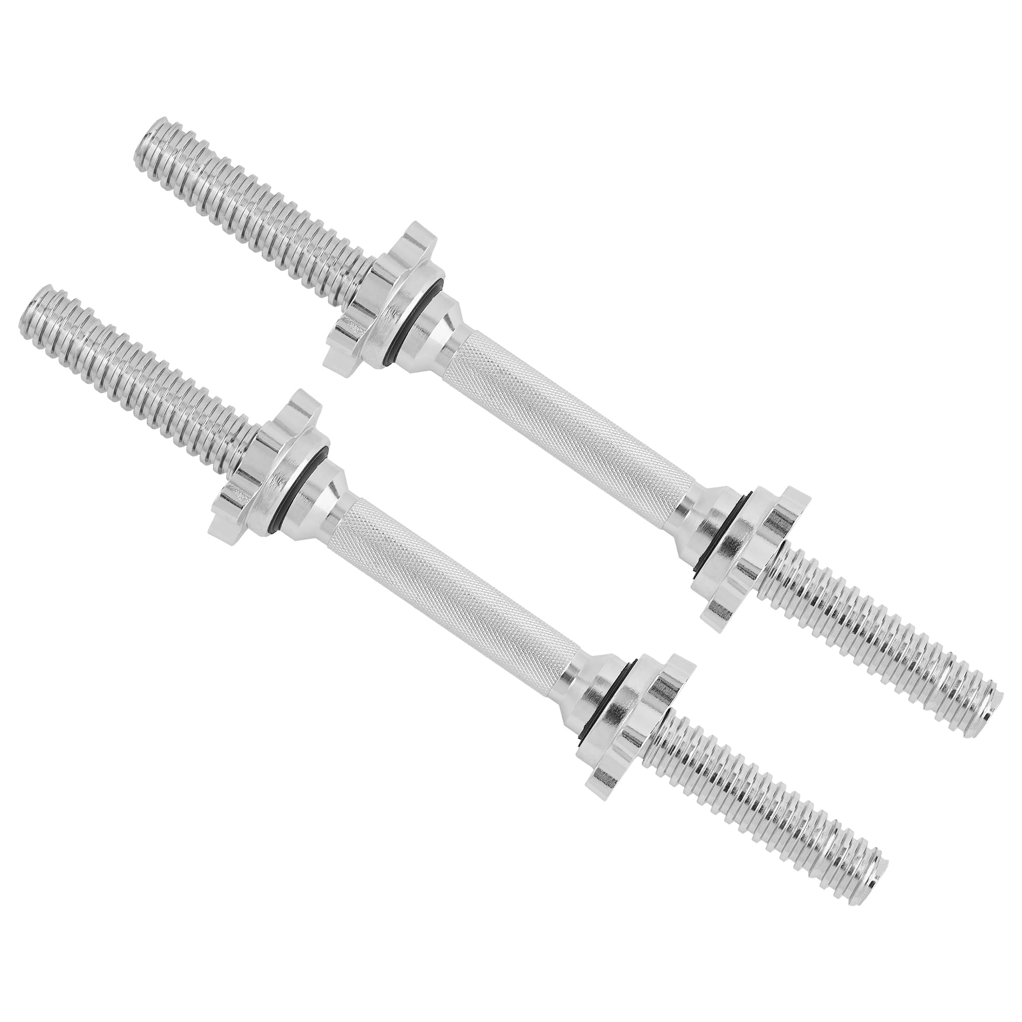 Photo 1 of Metal Threaded Dumbbell Handles Chrome Grip - 16 x 1 inch