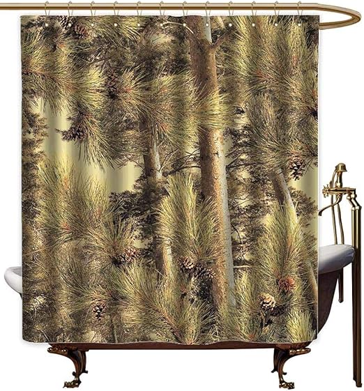 Amazon Com Godves Travel Shower Curtain Pinecones Decor Pinecones