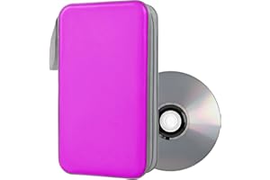 LSKASELUE CD Case for Car, 80 Capacity DVD Organizer Wallet with Heavy Duty Zipper, Portable Plastic Disc Holder Media CD Sto