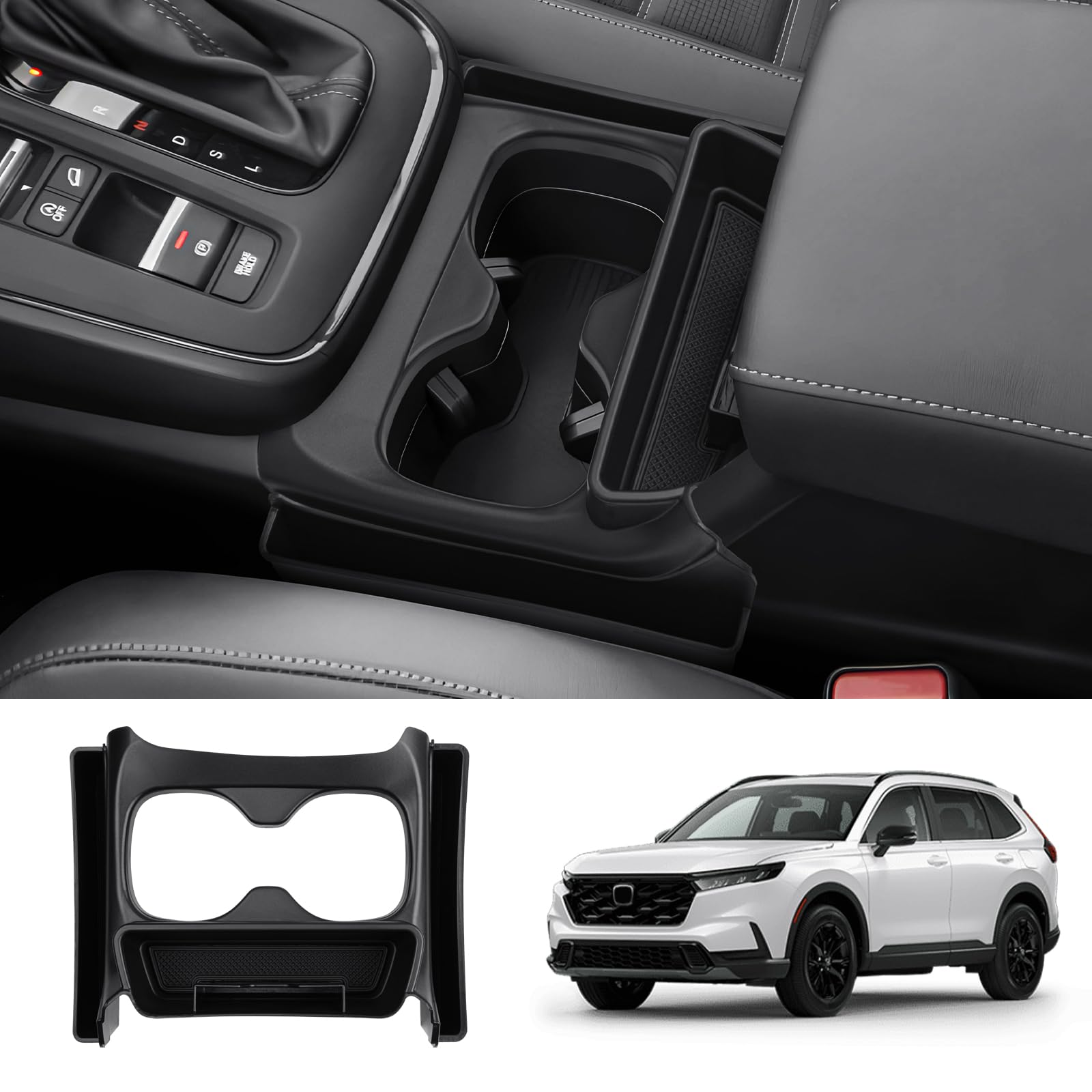 Photo 1 of Karltys for Honda CRV Center Console Organizer Tray 2023-2025 2026, CR-V Cup Holder Gear Shift Storage Box, ABS Drink Holder Insert Protector Interior Accessories