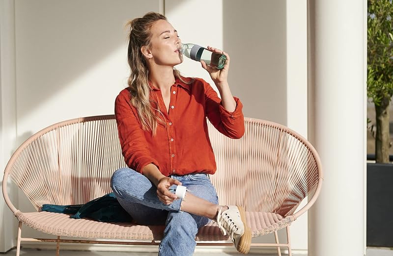 - Botella de agua Ellipse - Botella de agua reutilizable - Botella a Prueba de Fugas apta para Bebidas Carbonatadas - para Adultos y Niños - Sin BPA - 500 ml - Nordic blue
